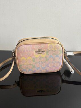 NWT Coach Jamie Camera Bag Rainbow Signature Canvas Crossbody CDD63